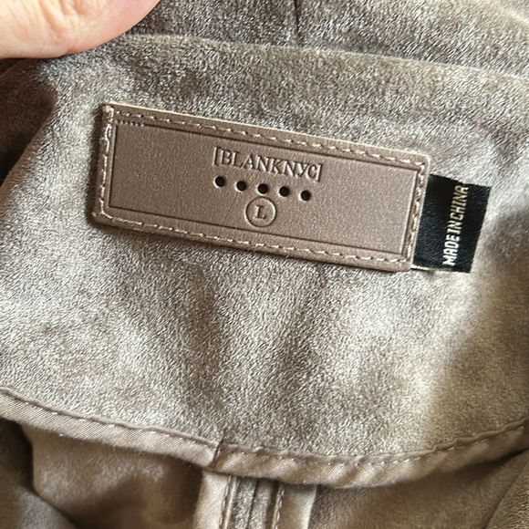 Blank NYC Faux Suede Zip Up Moto Jacket Women's size L - Picture 7 of 9